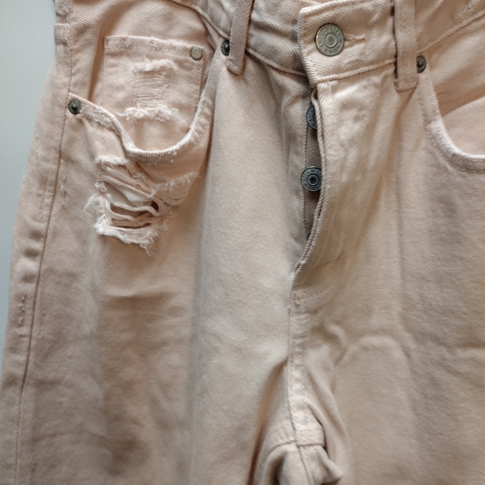 H&M Boyfriend‎ Low Waist Jeans powder pink & denim soft size 27 - Picture 4 of 6